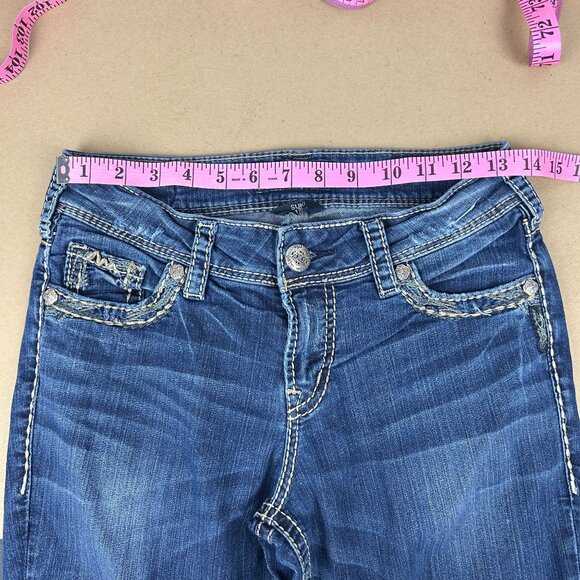 Silver Jeans Co Suki 17" Bootcut Denim Jeans Womens W27/L33 Blue - Picture 6 of 10